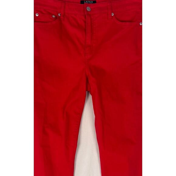 Lauren Ralph Lauren Womens Size 10 Red Capri Premier Super Crop Curvy Pants - Picture 2 of 9